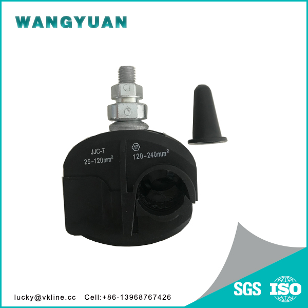 Material: (1)Weather resistant glass fiber reinforced polymer.                    (2)Contact teeth: tinned brass or copper or aluminum.                    (3) Bolt: dacromet steel.